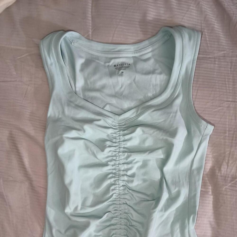 Athleta turquoise green scrunch tank